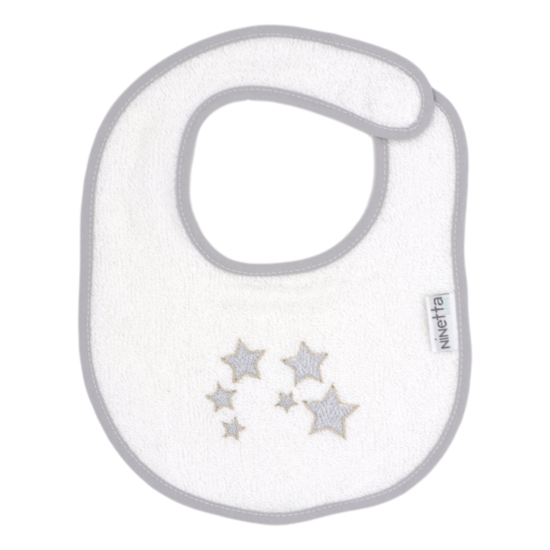 saliara gkri asterakia velcro Σαλιάρα με velcro αστεράκια γκρι 905