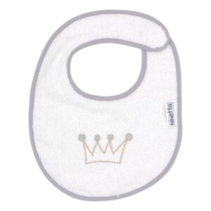 Σαλιάρα με velcro κορώνα γκρι 905